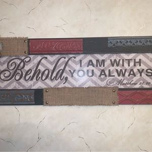 Home Accents wall decor with Bible verse.